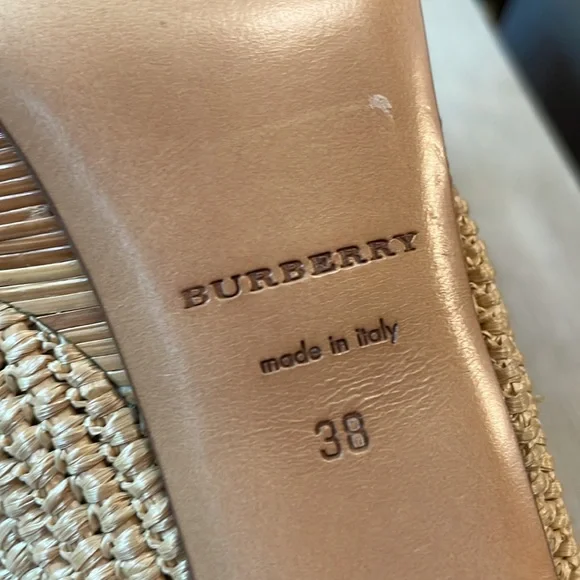 ☀️LAST CHANCE☀️Burberry Porsum Woven Raffia Heels - 38 - Picture 9 of 11